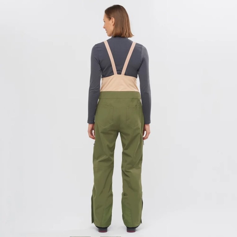 Olive Salomon Stance 3L Bib Women's Ski Pants | IE YG6198